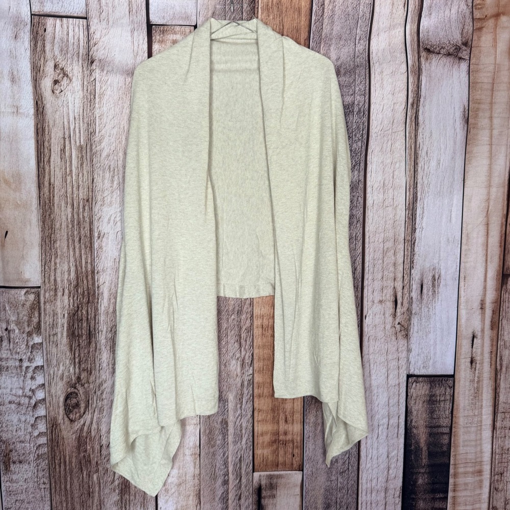 J.Jill Silk Cotton Shawl Cardigan Open Front Draped Neutral Travel One Size NWT